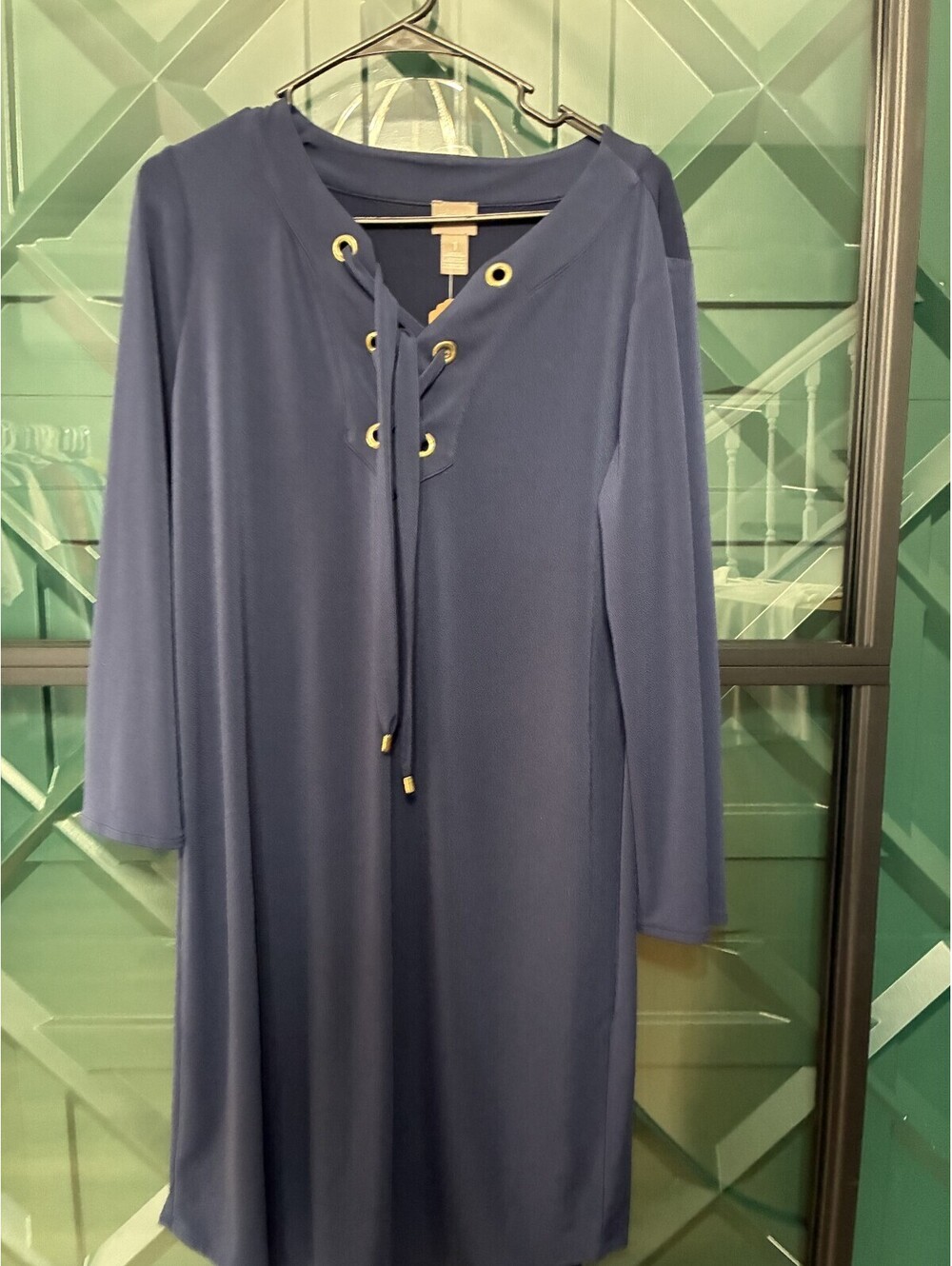 Chico's Navy Blue Riveted Ladies Dress Tunic - Size 1